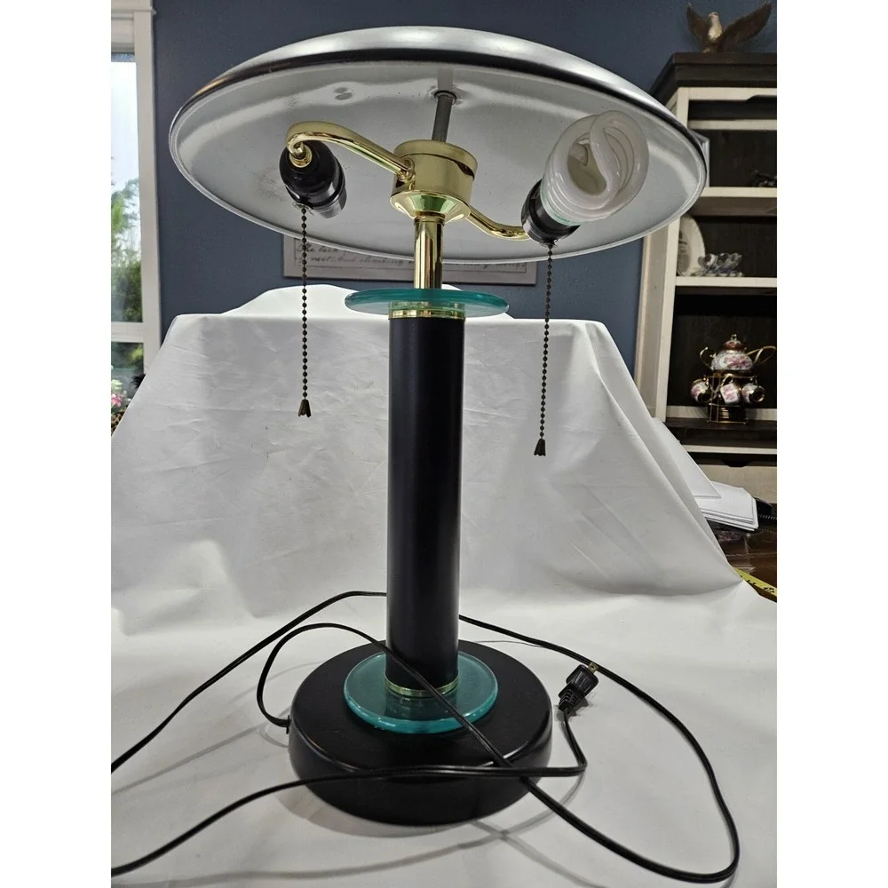 Vintage 80s 90s Memphis Design Post Mid Century Modern mushroom Pull Cord lamp
